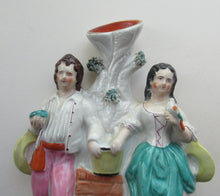 Load image into Gallery viewer, Victorian Staffordshire Spill Vase Flatback. Couple at a Water Well
