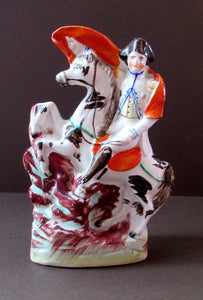 1850s Staffordshire Figurine of the Emperor Napoleon Crossing the Alps