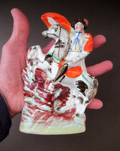 Load image into Gallery viewer, 1850s Staffordshire Figurine of the Emperor Napoleon Crossing the Alps
