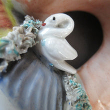Load image into Gallery viewer, Antique Miniature Staffordshire Figure. Couple Making Music. Swan in River
