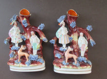Load image into Gallery viewer, Miniature 1850s Staffords;hire Spill Vase with Two Figures and a Deer
