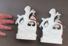 Load image into Gallery viewer, Miniature 1850s Staffords;hire Spill Vase with Two Figures and a Deer
