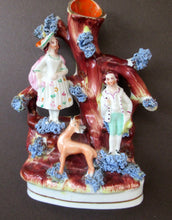 Load image into Gallery viewer, Miniature 1850s Staffords;hire Spill Vase with Two Figures and a Deer
