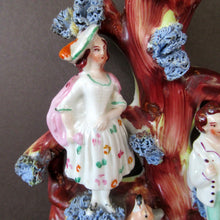 Load image into Gallery viewer, Miniature 1850s Staffords;hire Spill Vase with Two Figures and a Deer
