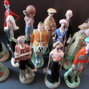 Very Rare Antique Bisque Porcelain SKINNY or Elongated  Figurine by Schafer & Vater: MR MCNAB (Scotsman In Mini Kilt)