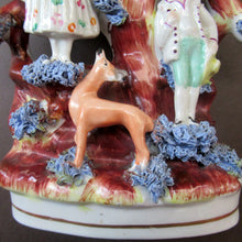 Load image into Gallery viewer, Miniature 1850s Staffords;hire Spill Vase with Two Figures and a Deer
