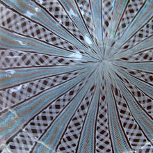 Load image into Gallery viewer, Vintage Venetian / Salviati Murano Glass Latticino Zanfirico Glass Plate; Gold Inclusions and Frilled Edge

