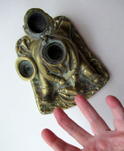 Load image into Gallery viewer, Antique Victorian Brass Inkwell of a Daniel Lambert
