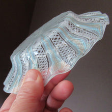 Load image into Gallery viewer, Vintage Venetian / Salviati Murano Glass Latticino Zanfirico Glass Plate; Gold Inclusions and Frilled Edge
