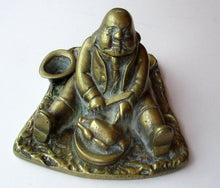 Load image into Gallery viewer, Antique Victorian Brass Inkwell of a Daniel Lambert
