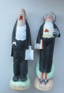 Antique Bisque Porcelain SKINNY or Elongated Figurine by Schafer & Vater: THE TENOR (Opera Singer) 