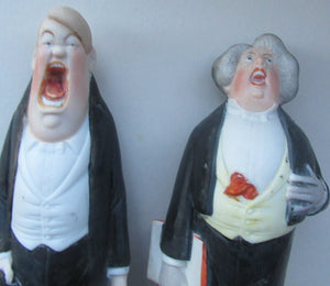Antique Bisque Porcelain SKINNY or Elongated Figurine by Schafer & Vater: MR BASS (Opera Singer) 