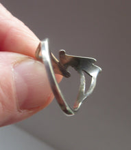 Load image into Gallery viewer, Vintage Scottish Silver Designer Ring with Blue Enamel. Size O

