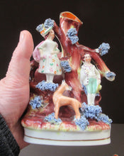 Load image into Gallery viewer, Miniature 1850s Staffords;hire Spill Vase with Two Figures and a Deer
