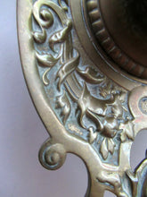 Load image into Gallery viewer, Antique Victorian Brass Inkwell with Original Glass Liner
