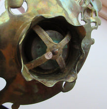 Load image into Gallery viewer, Antique Victorian Brass Inkwell with Original Glass Liner
