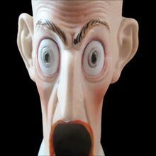 Load image into Gallery viewer, Porcelain SMOKING Head Ashtray and Match Holder by Schafer &amp; Vater. GRUMPY MAN
