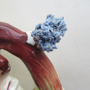 Miniature 1850s Staffords;hire Spill Vase with Two Figures and a Deer