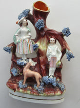 Load image into Gallery viewer, Miniature 1850s Staffords;hire Spill Vase with Two Figures and a Deer
