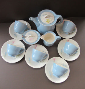1950s NOREWEGIAN Figgjo Flint CROCUS PATTERN Tea Set 