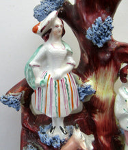 Load image into Gallery viewer, Miniature 1850s Staffords;hire Spill Vase with Two Figures and a Deer

