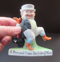 Load image into Gallery viewer, Antique Porcelain SMOKING Ashtray, Match Holder and Striker by Schafer &amp; Vater. ISLE OF MAN Souvenir 
