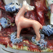 Load image into Gallery viewer, Miniature 1850s Staffords;hire Spill Vase with Two Figures and a Deer
