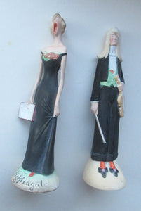 Antique Bisque Porcelain SKINNY or Elongated Figurine by Schafer & Vater: THE VIOLINST