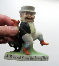 Load image into Gallery viewer, Antique Porcelain SMOKING Ashtray, Match Holder and Striker by Schafer &amp; Vater. ISLE OF MAN Souvenir 
