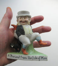 Load image into Gallery viewer, Antique Porcelain SMOKING Ashtray, Match Holder and Striker by Schafer &amp; Vater. ISLE OF MAN Souvenir 
