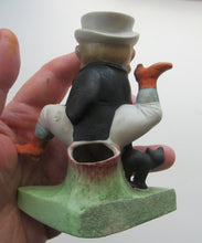 Load image into Gallery viewer, Antique Porcelain SMOKING Ashtray, Match Holder and Striker by Schafer &amp; Vater. ISLE OF MAN Souvenir 
