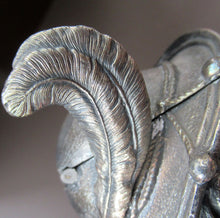 Load image into Gallery viewer, Antique Silver Plate Inkwell. Young Austrian Boy Wearing a Hat with Large Feather  
