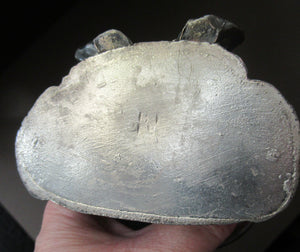 Antique Silver Plate Inkwell. Young Austrian Boy Wearing a Hat with Large Feather  