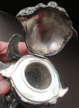 Load image into Gallery viewer, Antique Silver Plate Inkwell. Young Austrian Boy Wearing a Hat with Large Feather  
