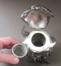 Load image into Gallery viewer, Antique Silver Plate Inkwell. Young Austrian Boy Wearing a Hat with Large Feather  
