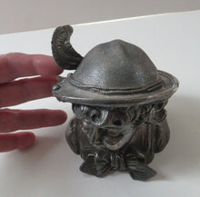 Load image into Gallery viewer, Antique Silver Plate Inkwell. Young Austrian Boy Wearing a Hat with Large Feather  
