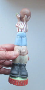 Very Rare Antique Bisque Porcelain SKINNY or Elongated  Figurine by Schafer & Vater: FOOTBALLER