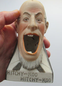 Porcelain SMOKING Head Ashtray and Match Holder by Schafer & Vater. HITCHY-KOO HITCHY-KOO