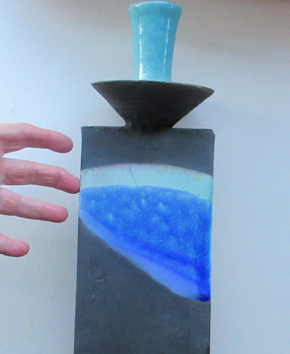 Vintage Studio Pottery Sculptural Candleholder by Ian Kinnear at Oathlaw Pottery