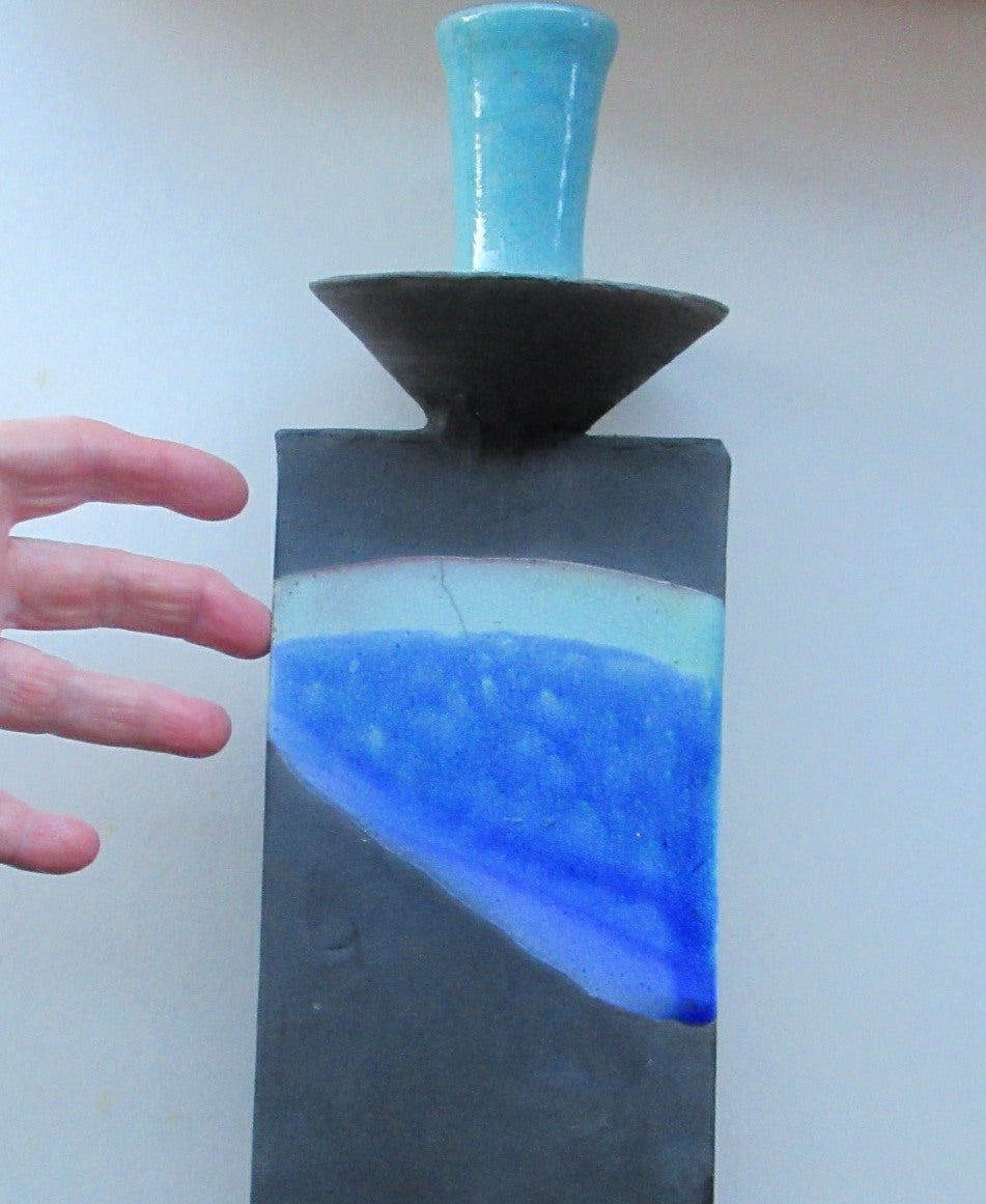 Vintage Studio Pottery Sculptural Candleholder by Ian Kinnear at Oathlaw Pottery
