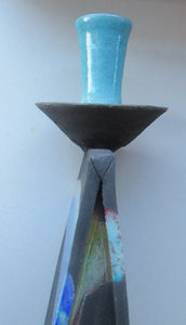 SCOTTISH POTTERY. Vintage Studio Pottery Sculptural Candleholder by Ian Kinnear at Oathlaw Pottery