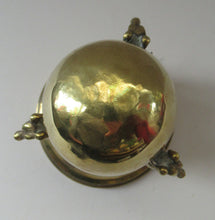 Load image into Gallery viewer, Antique Victorian Brass Inkwell. Three Greyhounds Supporting a Globe Shape Ball
