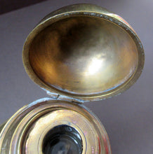 Load image into Gallery viewer, Antique Victorian Brass Inkwell. Three Greyhounds Supporting a Globe Shape Ball

