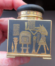 Load image into Gallery viewer, Antique 1920s Art Deco Egyptian Revival Damascene Inkwell
