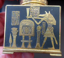 Load image into Gallery viewer, Antique 1920s Art Deco Egyptian Revival Damascene Inkwell
