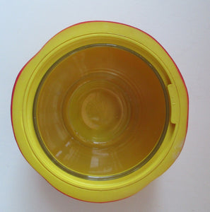 Vintage 1960s ROSY RED APPLE Hard Plastic Ice Bucket - with Original Heavy Glass Liner