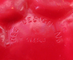 Vintage 1960s ROSY RED APPLE Hard Plastic Ice Bucket - with Original Heavy Glass Liner
