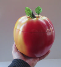 Load image into Gallery viewer, Vintage 1960s ROSY RED APPLE Hard Plastic Ice Bucket - with Original Heavy Glass Liner
