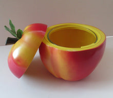 Load image into Gallery viewer, Vintage 1960s ROSY RED APPLE Hard Plastic Ice Bucket - with Original Heavy Glass Liner
