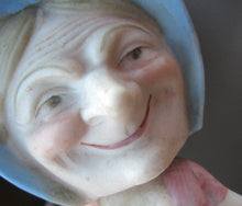 Load image into Gallery viewer, Antique Porcelain Nodder Figurine by Schafer &amp; Vater. Old Lady in Garden Drinking Tea 
